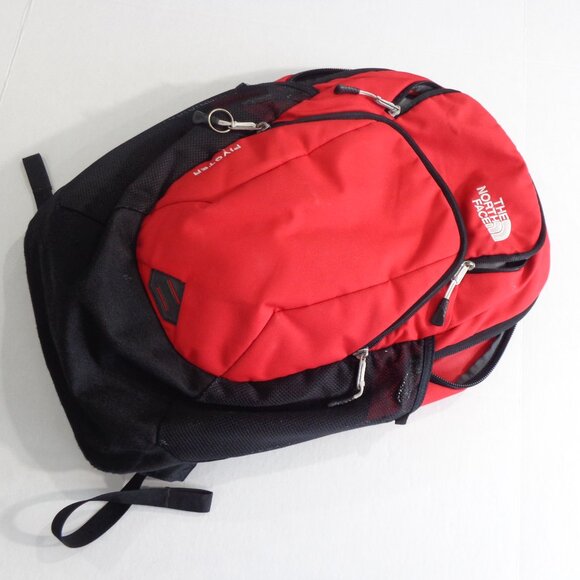 The North Face Pivoter Backpack Red Black FlexVent Laptop School Book Bag - Picture 2 of 7
